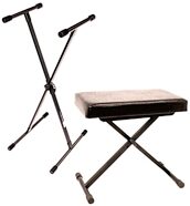 World Tour SXKB Single X Stand and Deluxe Keyboard Bench Package