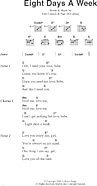 Eight Days A Week-The Beatles lyrics & chords - Traditional