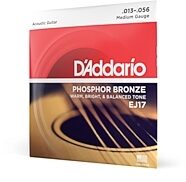 D'Addario EJ17 Phosphor Bronze Acoustic Guitar Strings (Medium, 13-56)