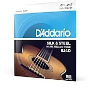D'Addario EJ40 Silk and Steel Folk Acoustic Guitar Strings