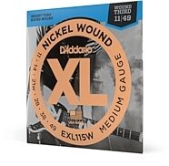 D'Addario EXL115W XL Electric Guitar Strings (Blues/Jazz Rock, Wound Third, 11-49)