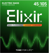 Elixir Nanoweb Electric Bass Strings, 45-105, 14077, Medium