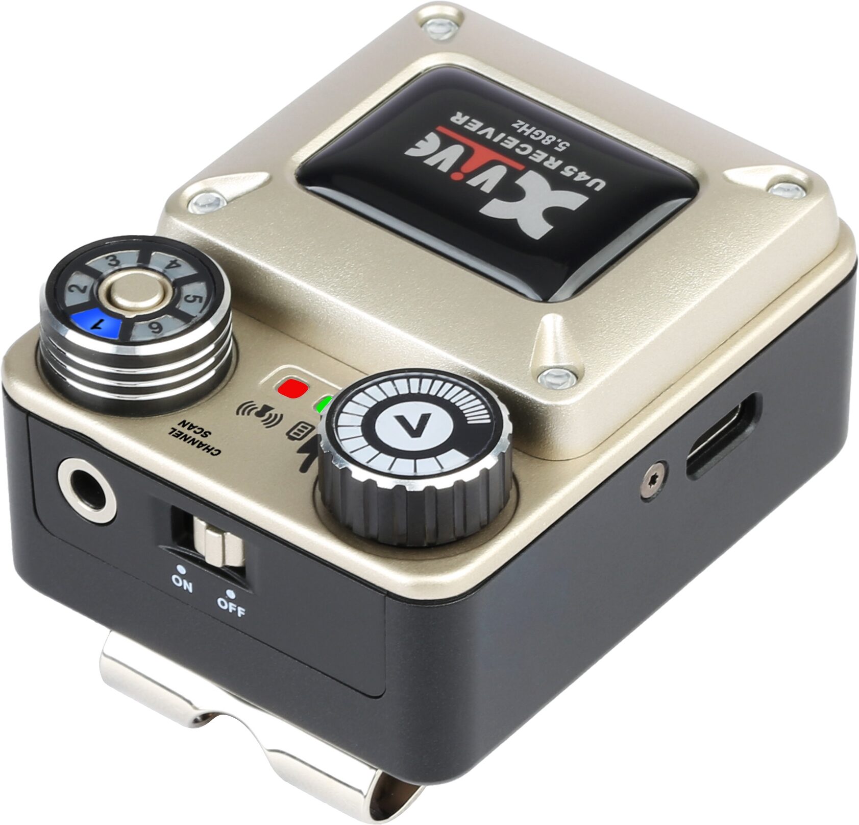 Xvive U45R 5.8GHz Wireless In-Ear Monitor System Receiver, New, Action Position Back