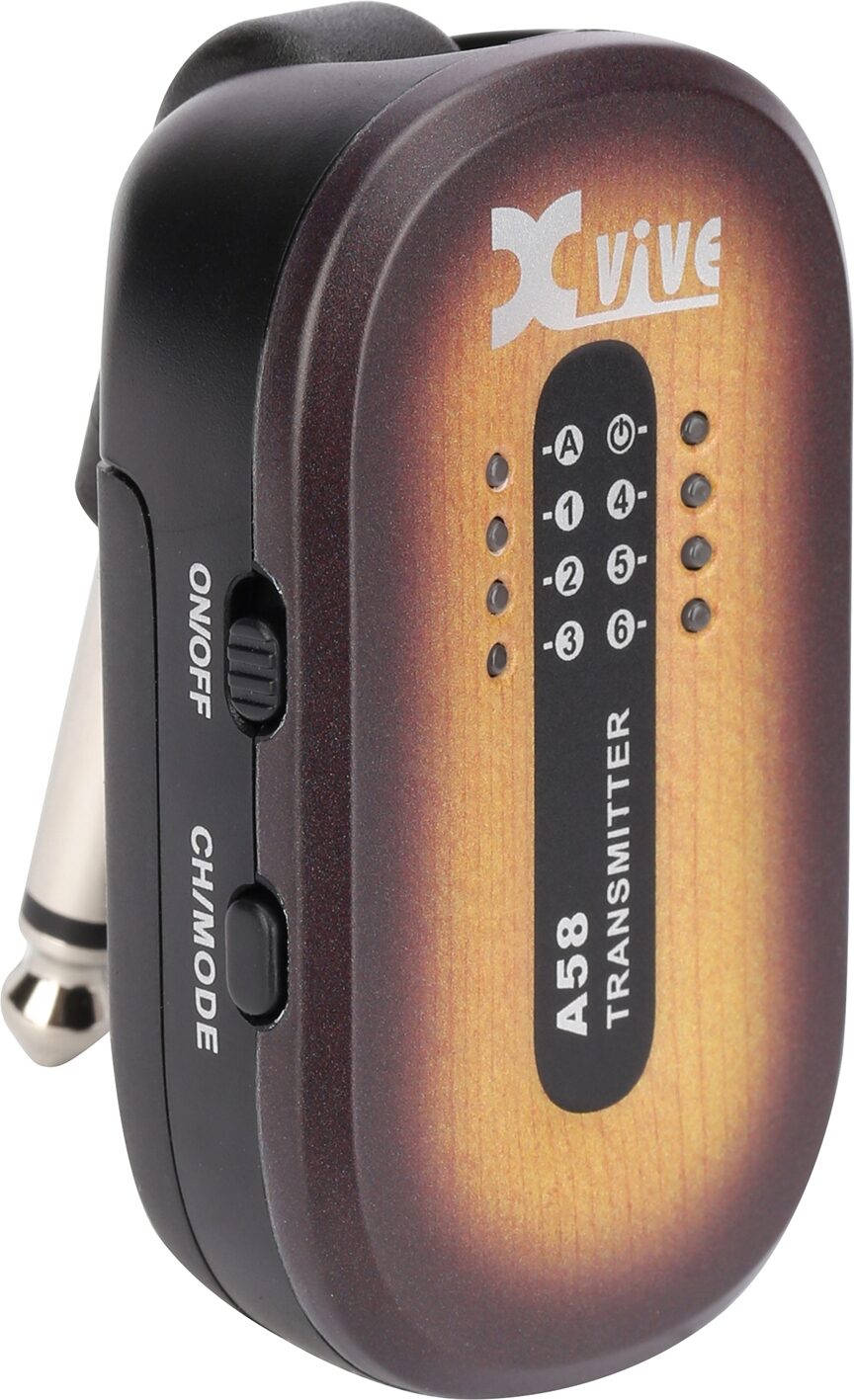 Xvive A58 Digital 5.8 GHz Wireless Guitar System, Sunburst, Action Position Back