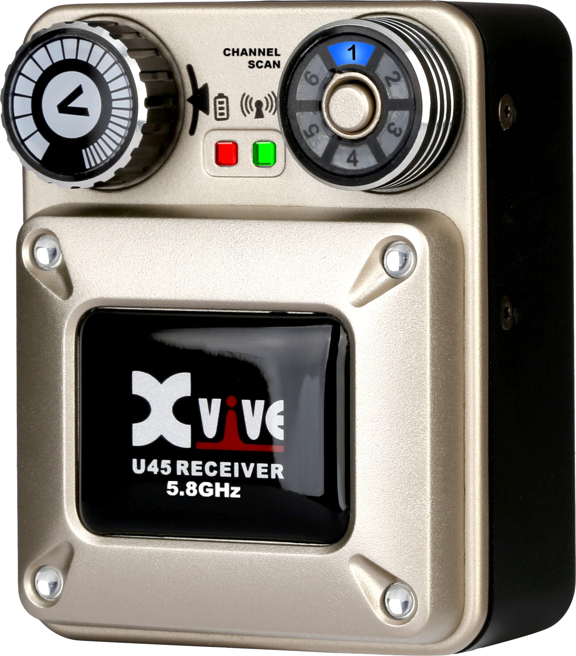 Xvive U45R4 5.8GHz Digital Wireless Quad Receiver In-Ear Monitor System, New, Action Position Back