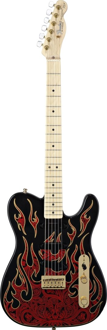 Fender James Burton Telecaster Electric Guitar (with Case), Red Paisley Flame
