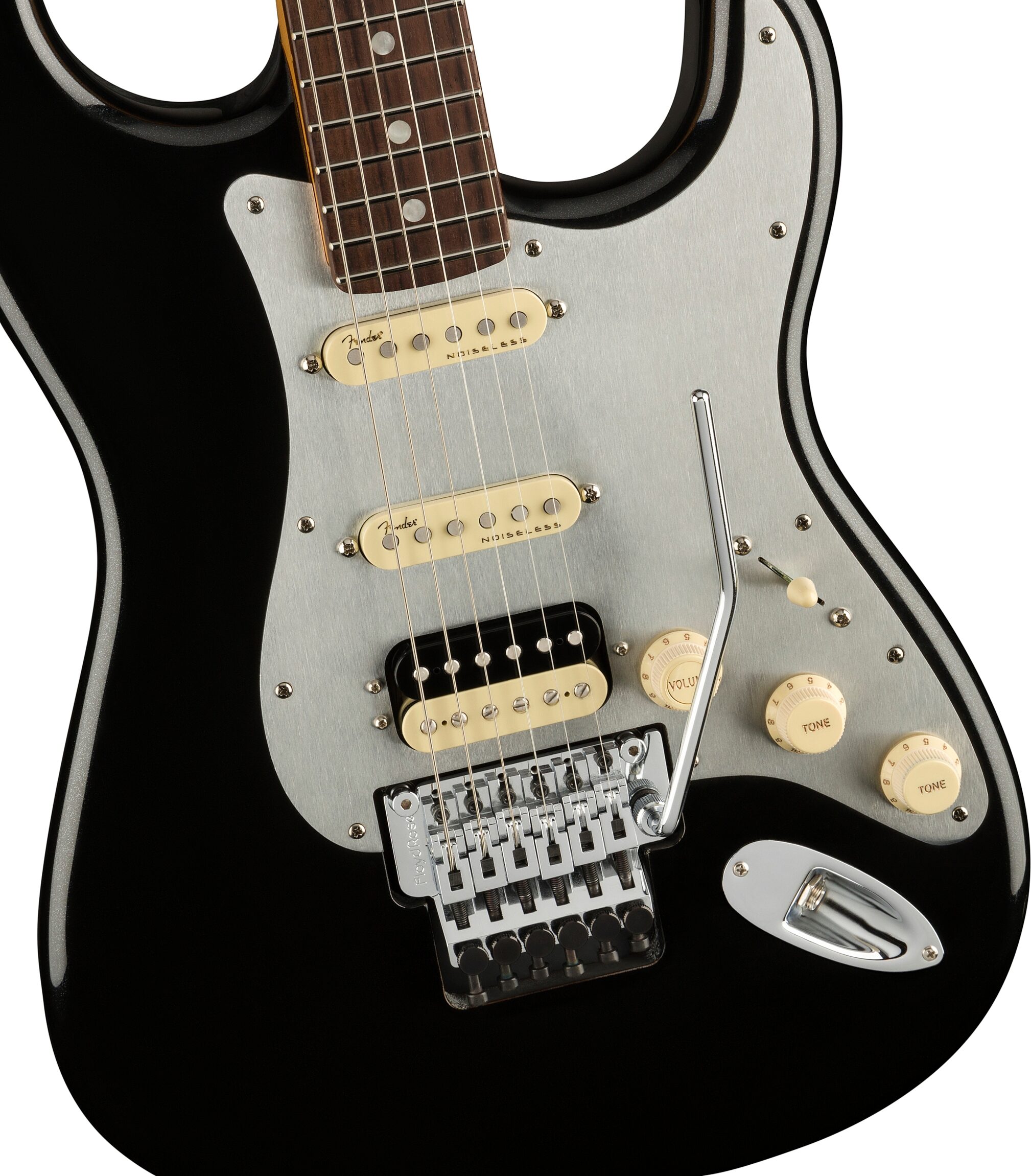 Fender American Ultra Luxe Stratocaster FR HSS Electric Guitar (with Case), Action Position Back