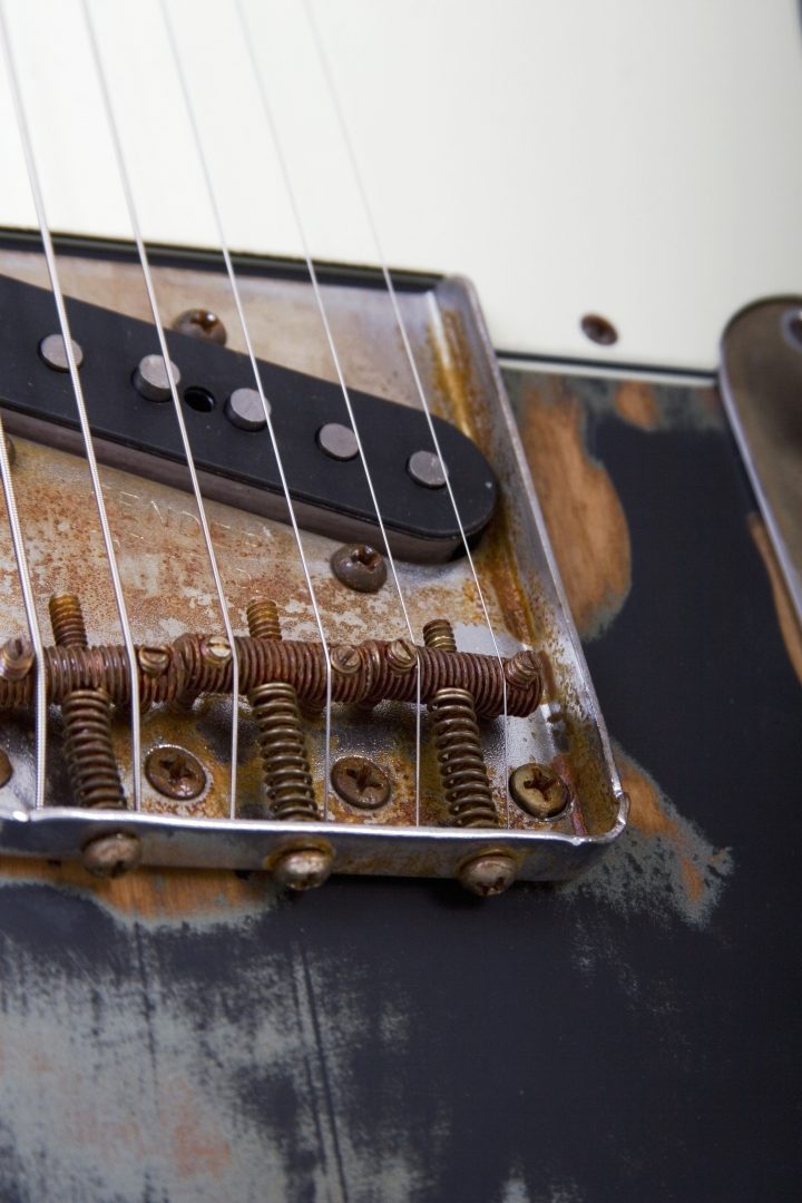 Fender Joe Strummer Signature Telecaster Electric Guitar, Bridge Detail