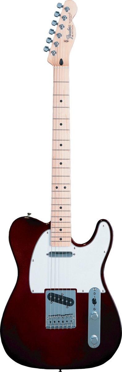 Fender Standard Telecaster Electric Guitar (Maple, with Gig Bag), Midnight Wine