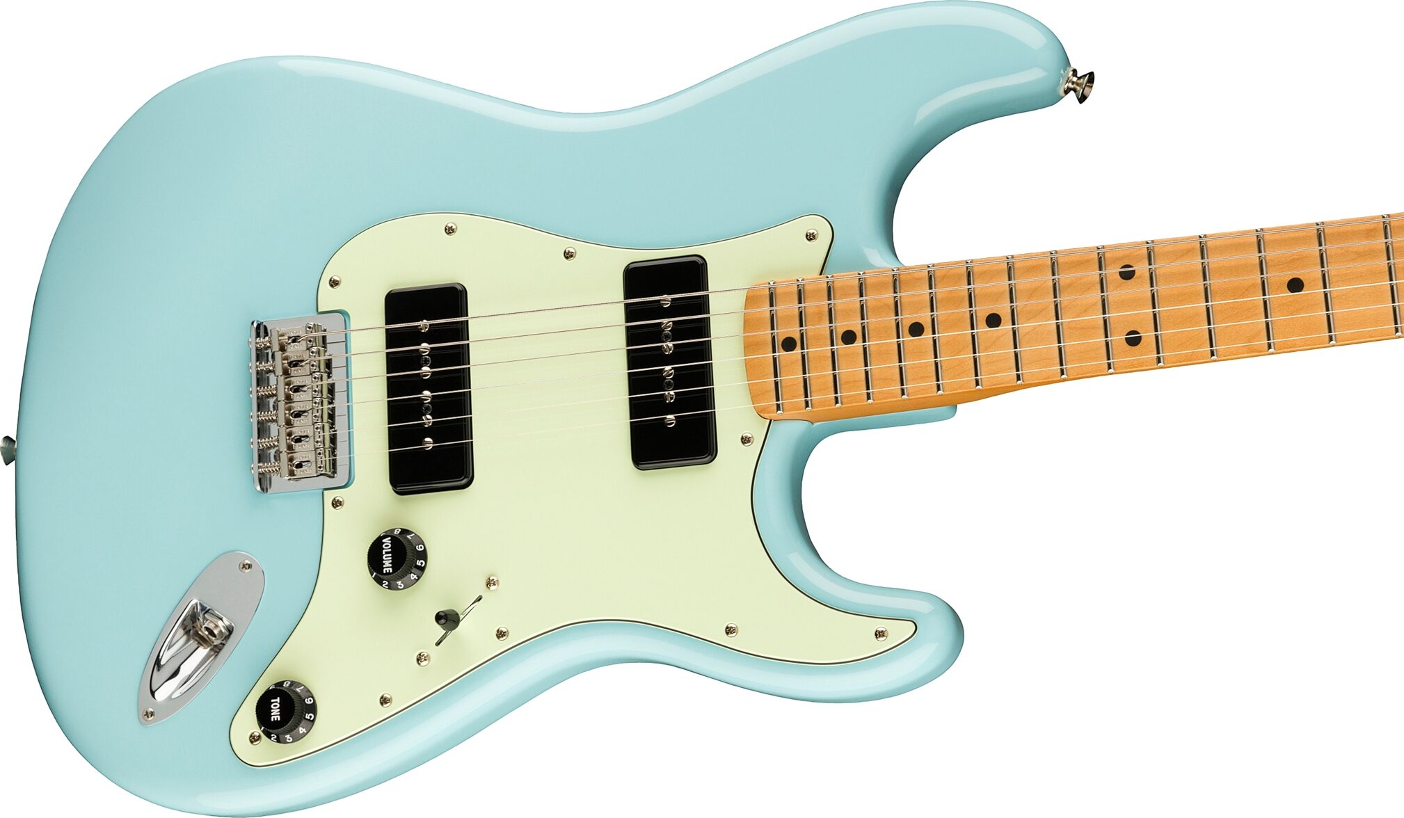 Fender Noventa Stratocaster Electric Guitar (with Gig Bag), Action Position Back