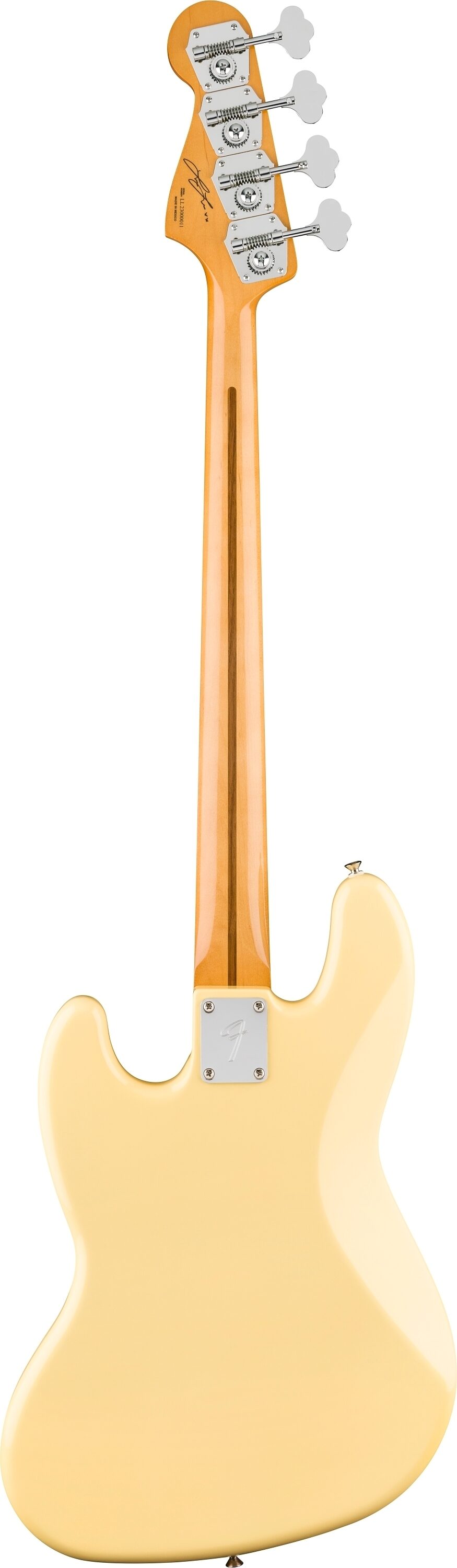 Fender Limited Edition Laura Lee Jazz Electric Bass, Rosewood Fingerboard (with Gig Bag), Vintage White, Action Position Back