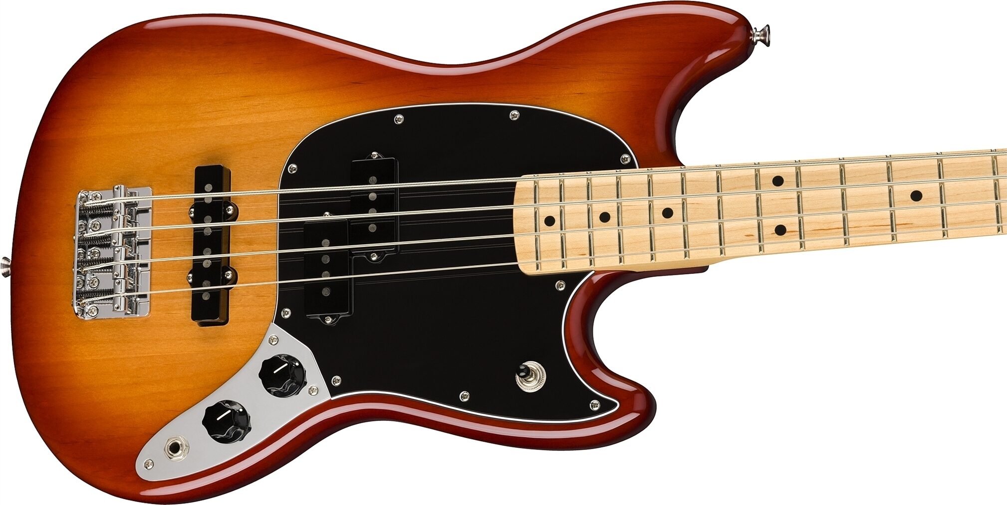 Fender Player Mustang Bass PJ Electric Bass, with Maple Fingerboard, Action Position Back