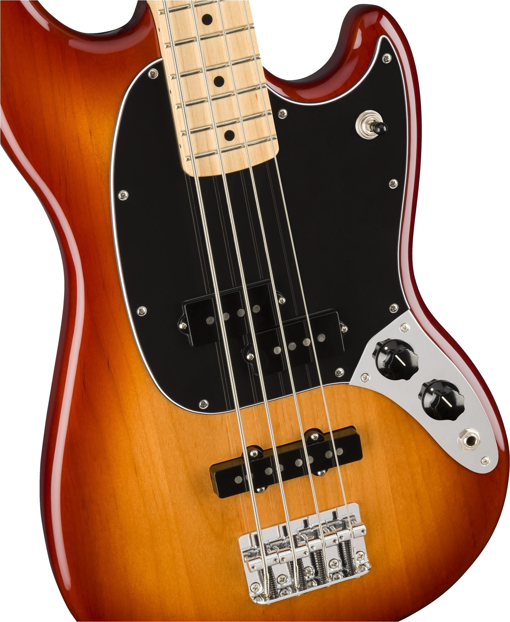 Fender Player Mustang Bass PJ Electric Bass, with Maple Fingerboard, Action Position Back
