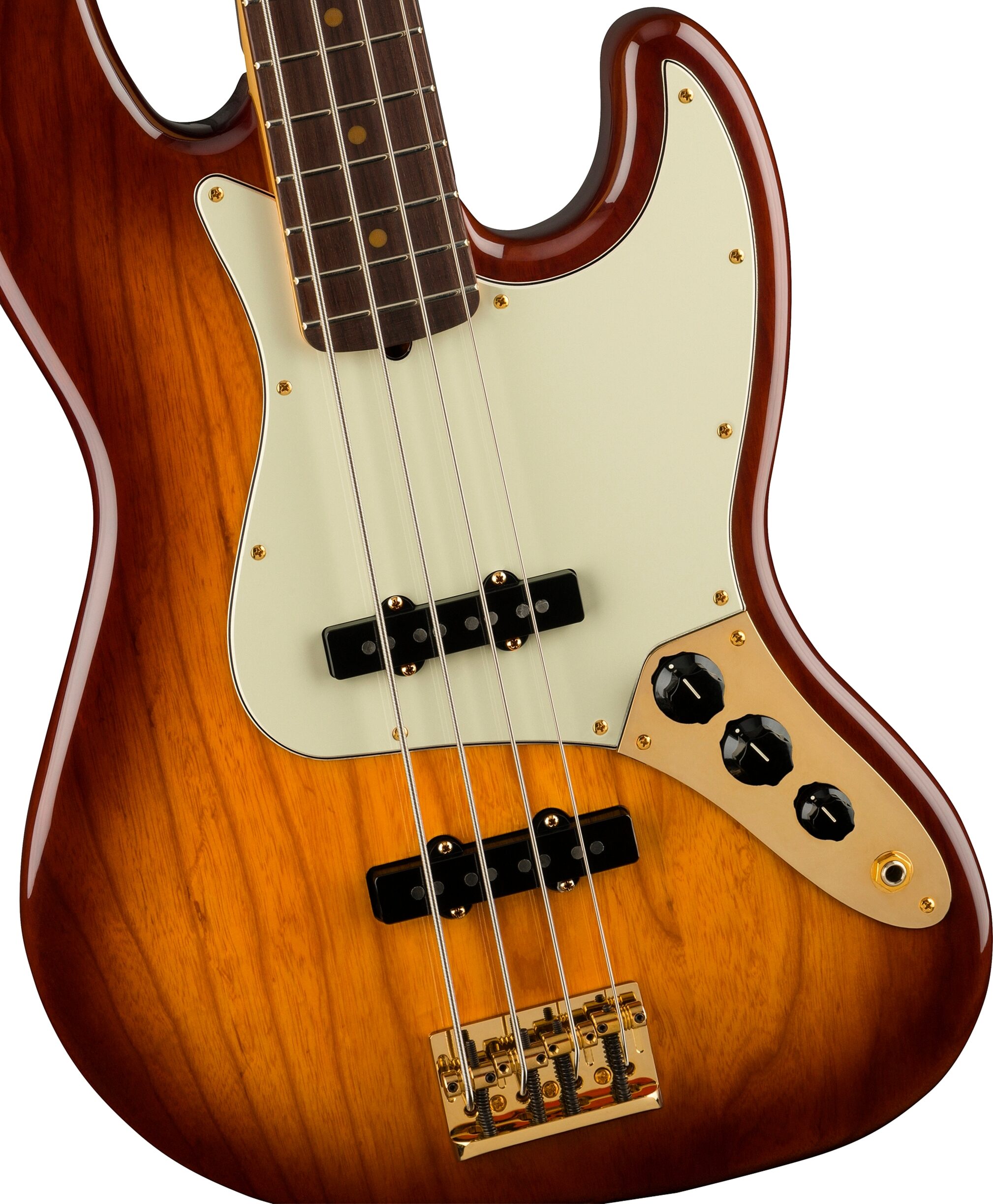 Fender 75th Anniversary Commemorative Jazz Bass Guitar (with Case), Action Position Back
