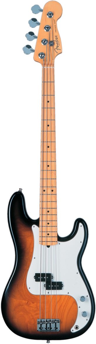 Fender American Series Precision Electric Bass (Maple, with Case), 3 Color Sunburst