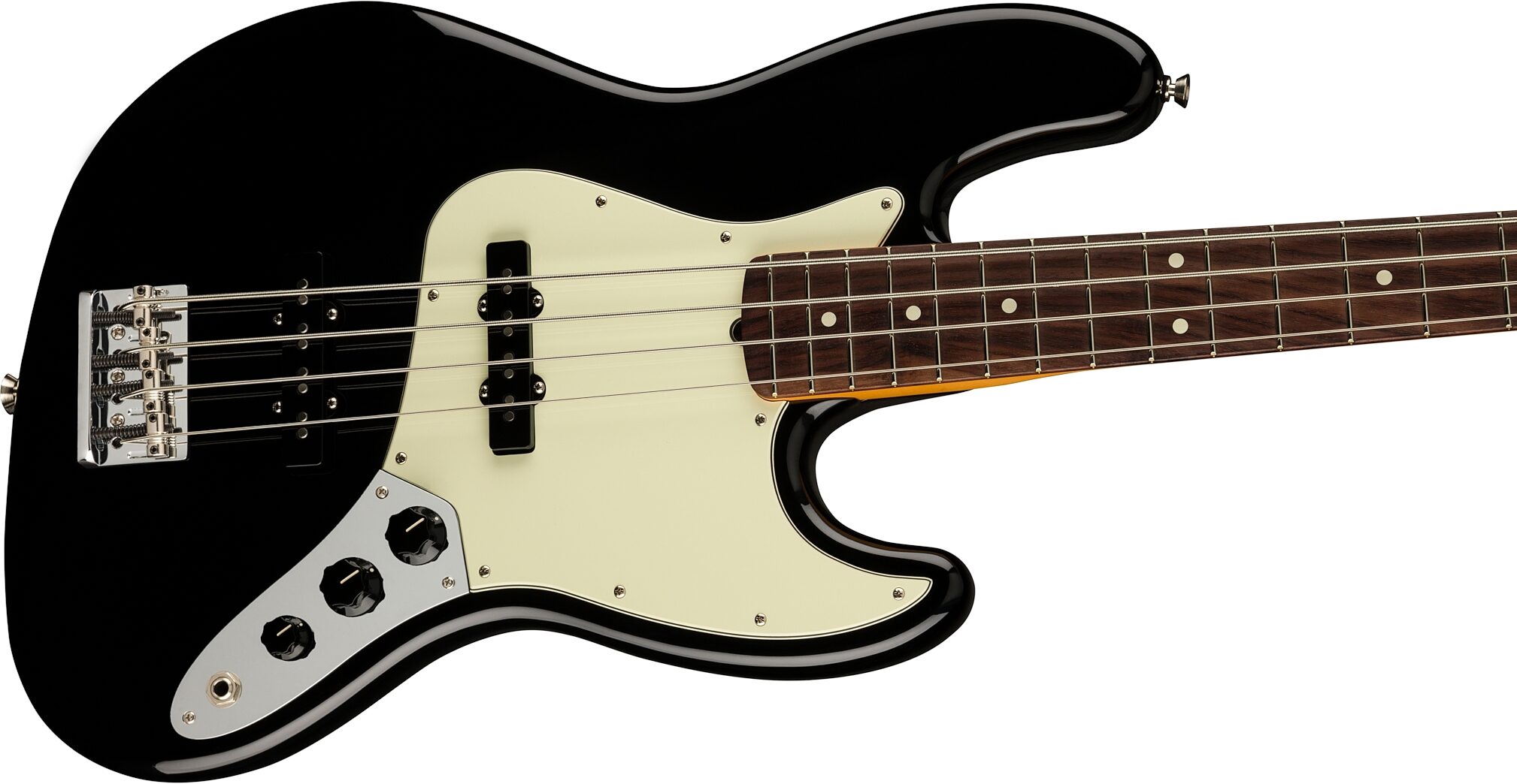 Fender American Professional II Jazz Bass, Rosewood Fingerboard (with Case), Black, Open Box (Very Good), Action Position Back