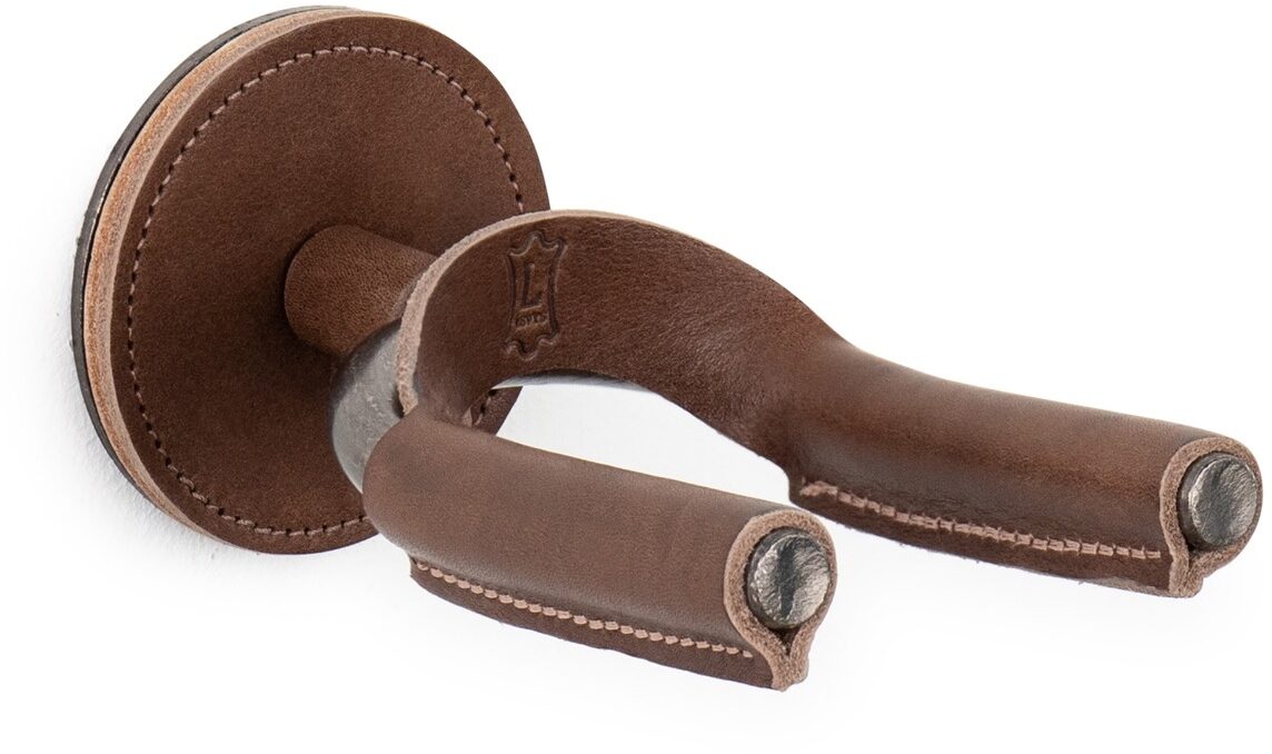 Levy's Smoke Forged Guitar Hanger, Brown Leather, main