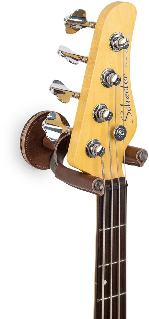 Levy's Smoke Forged Guitar Hanger, Brown Leather, view