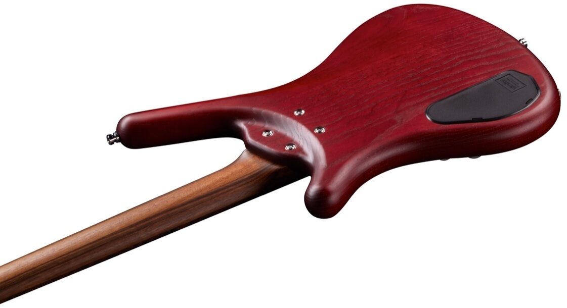 Warwick GPS Corvette Double Buck 4 Electric Bass, Burgundy Oil Back Closeup