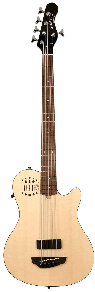 Godin A5 Ultra Fretted Electric Bass, 5-String Rosewood Fingerboard (with Gig Bag), Main