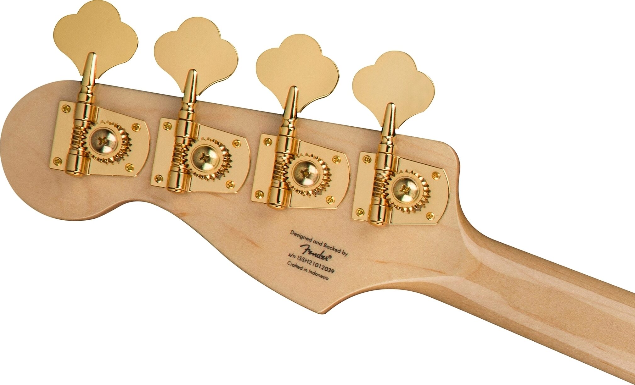 Squier 40th Anniversary Jazz Gold Edition Electric Bass, with Laurel Fingerboard, Action Position Back