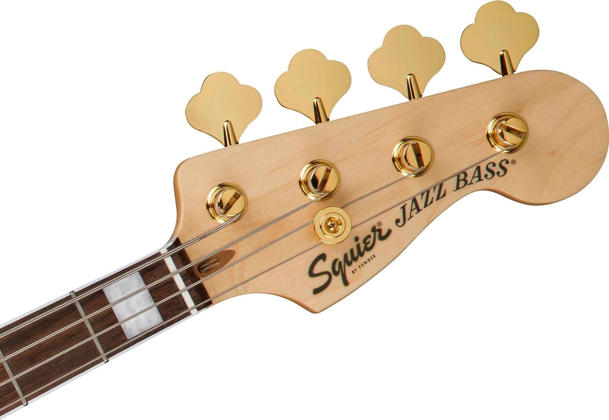 Squier 40th Anniversary Jazz Gold Edition Electric Bass, with Laurel Fingerboard, Action Position Back