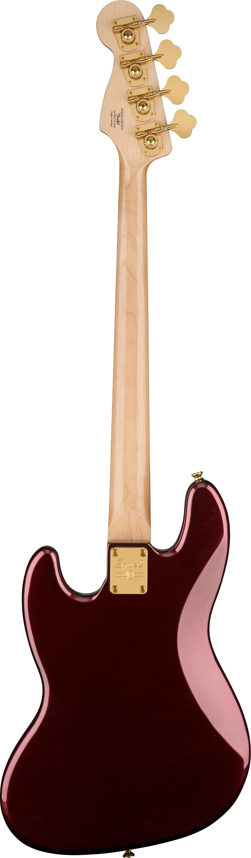Squier 40th Anniversary Jazz Gold Edition Electric Bass, with Laurel Fingerboard, Action Position Back
