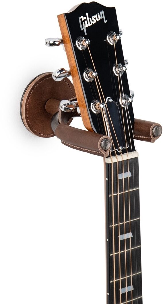 Levy's Smoke Forged Guitar Hanger, Brown Leather, view