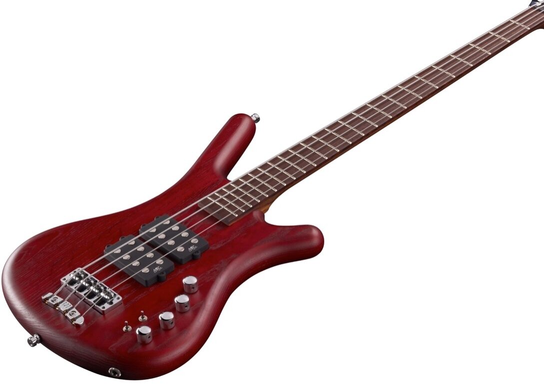 Warwick GPS Corvette Double Buck 4 Electric Bass, Burgundy Oil Closeup