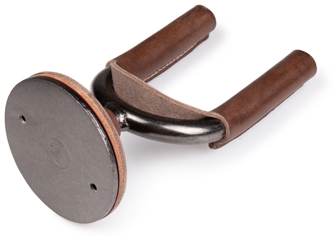 Levy's Smoke Forged Guitar Hanger, Brown Leather, view