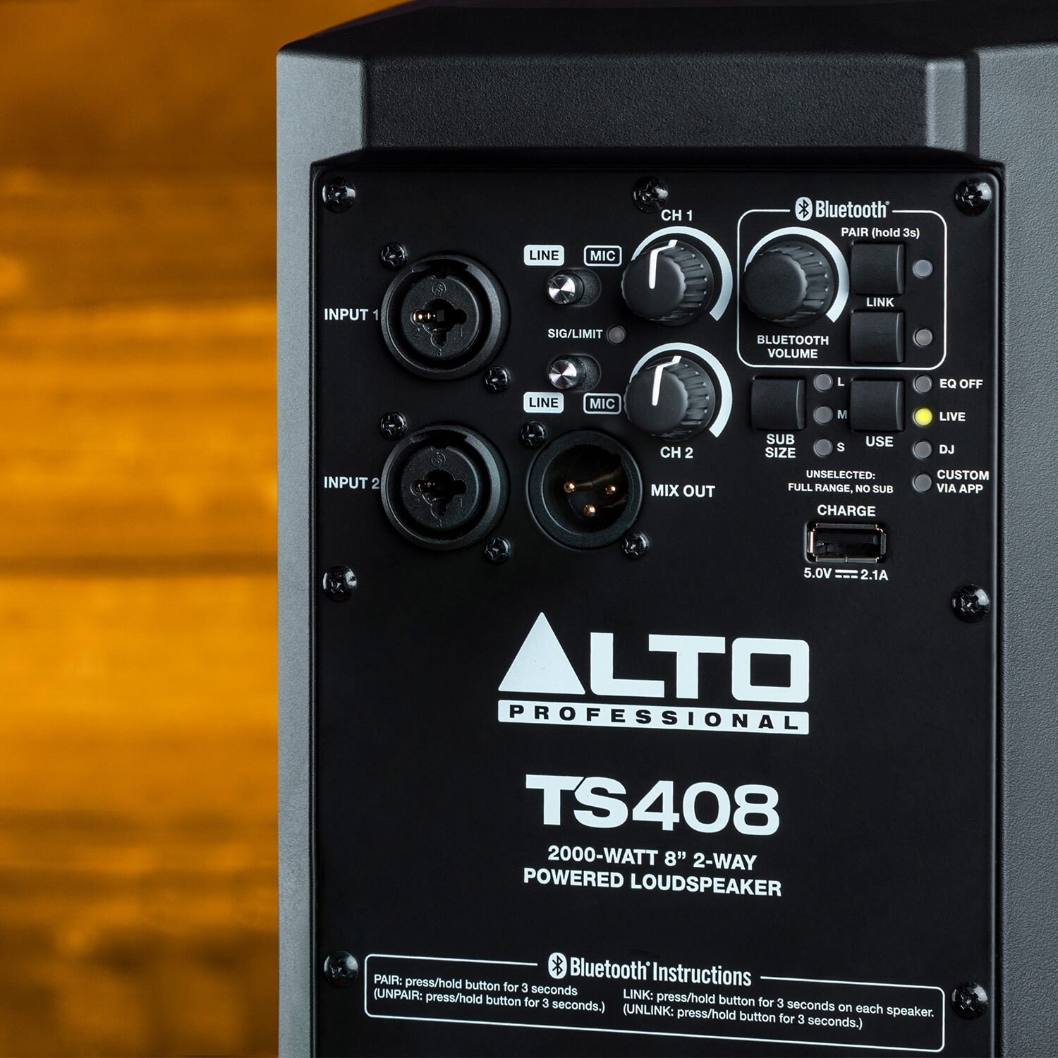 Alto Professional TS408 Powered Loudspeaker, New, Action Position Back