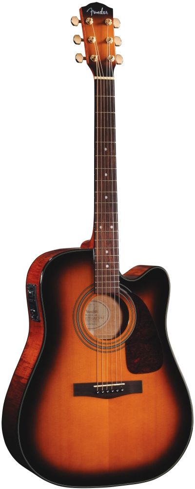 Fender DG22SCE Acoustic Electric Guitar, Brown Sunburst