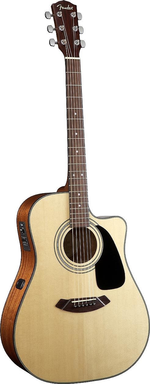 Fender CD100CE Dreadnought Cutaway Acoustic-Electric Guitar, Natural