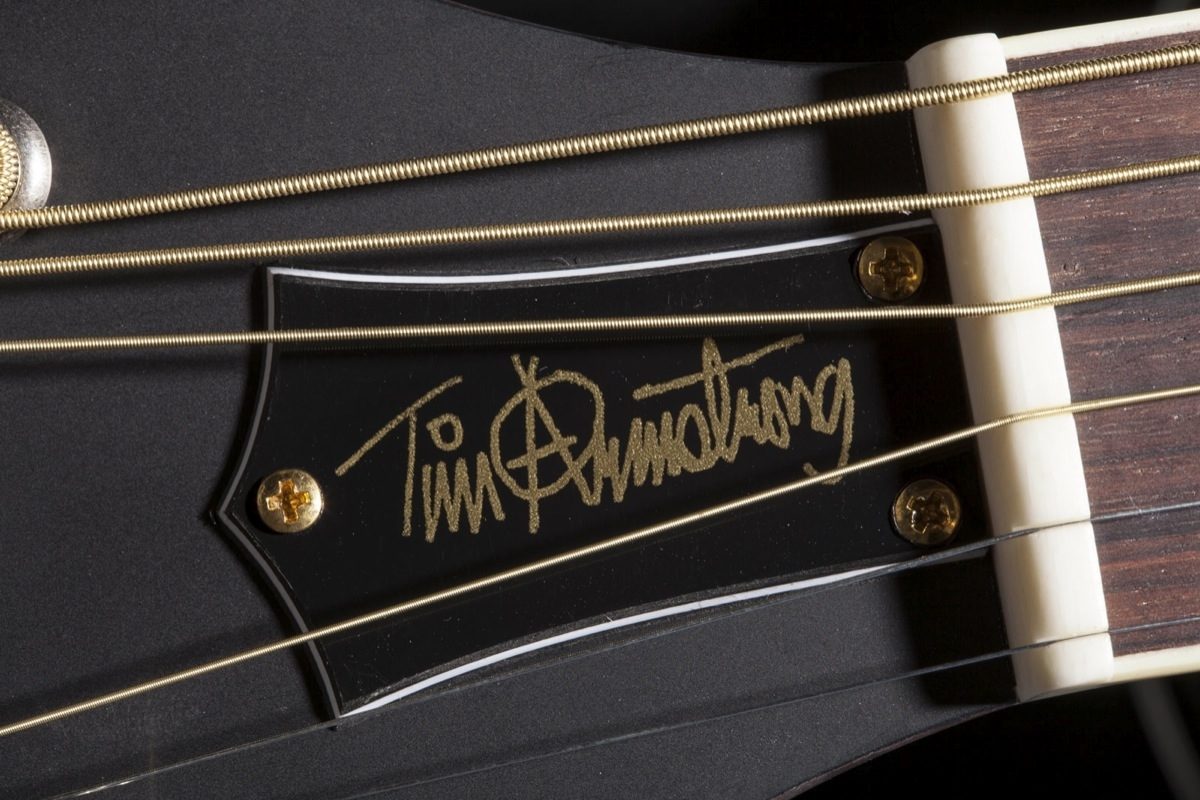 Fender Tim Armstrong Deluxe Left-Handed Acoustic-Electric Guitar (with Case), Headstock Signature