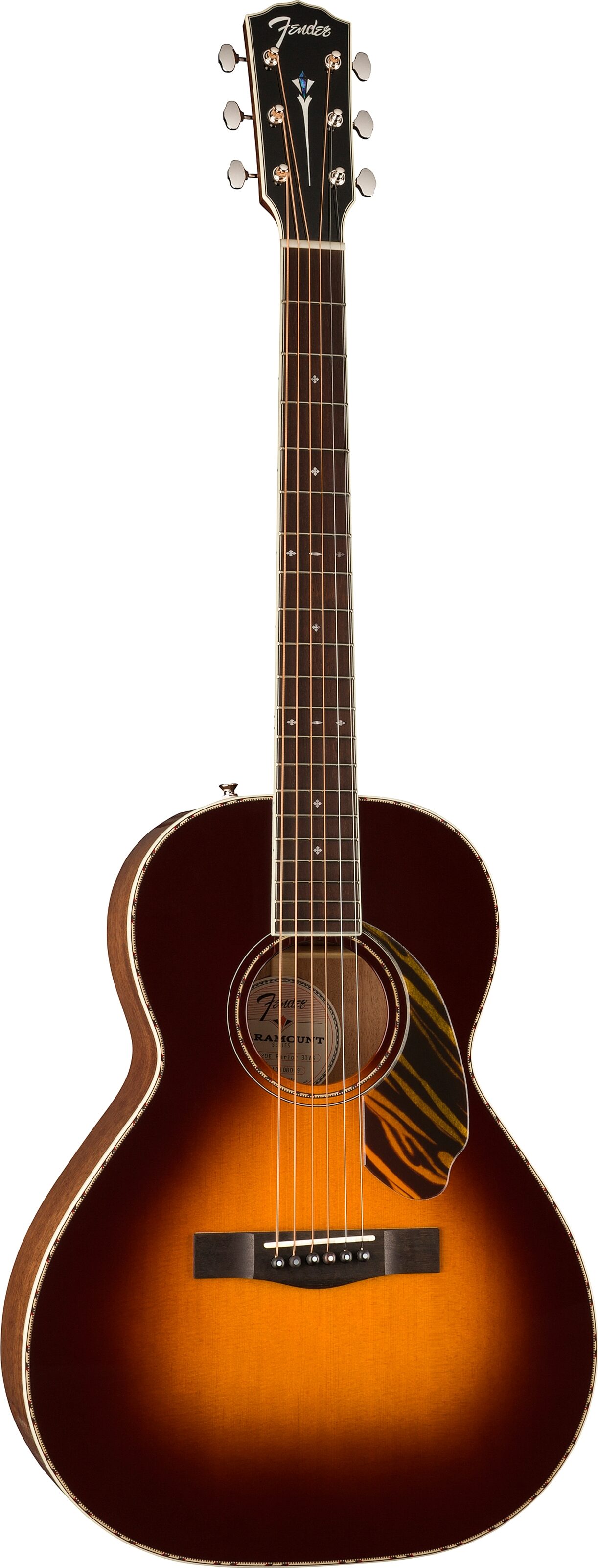 Fender Paramount Series PS-220E Parlor Acoustic Electric Guitar (with Case), Action Position Back