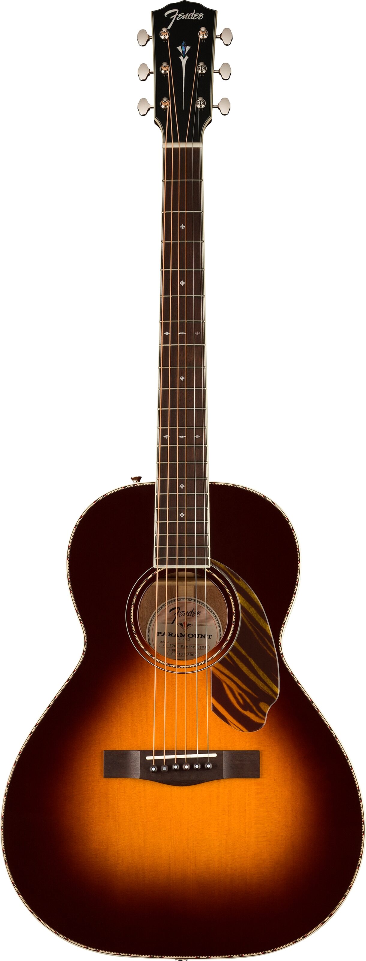 Fender Paramount Series PS-220E Parlor Acoustic Electric Guitar (with Case), Action Position Back