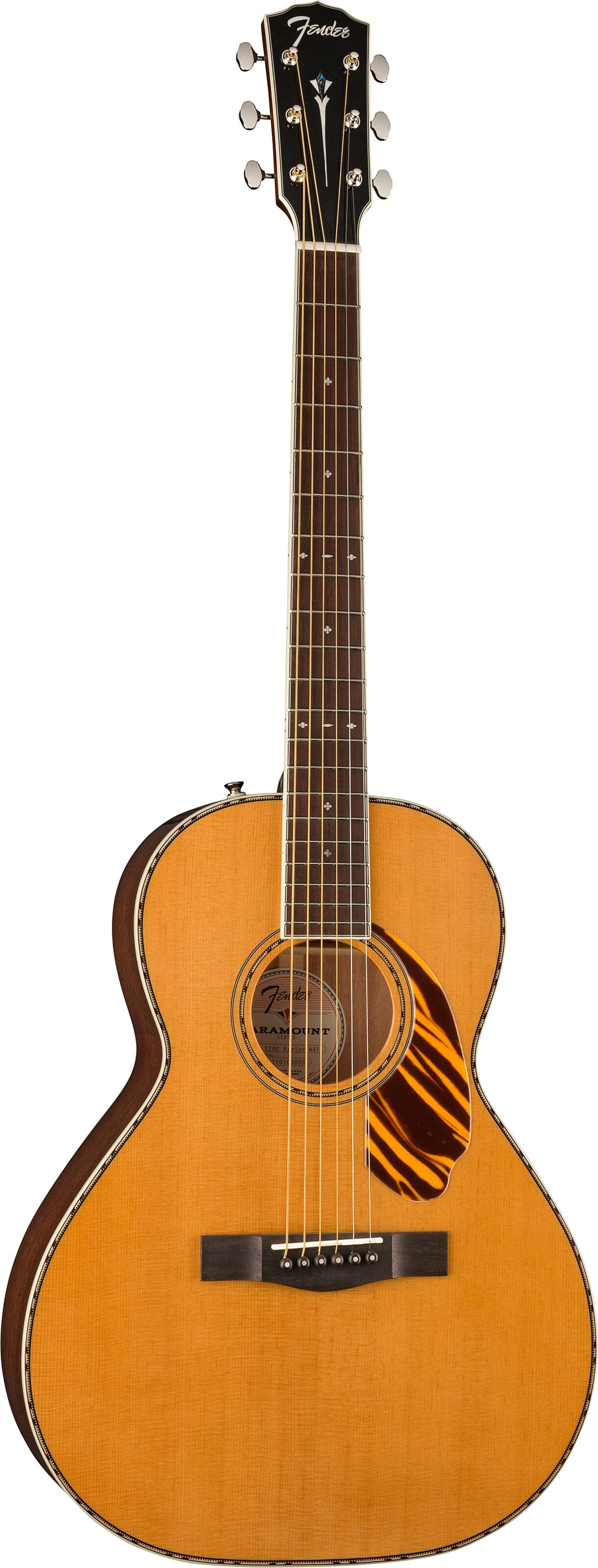 Fender Paramount Series PS-220E Parlor Acoustic Electric Guitar (with Case), Action Position Back