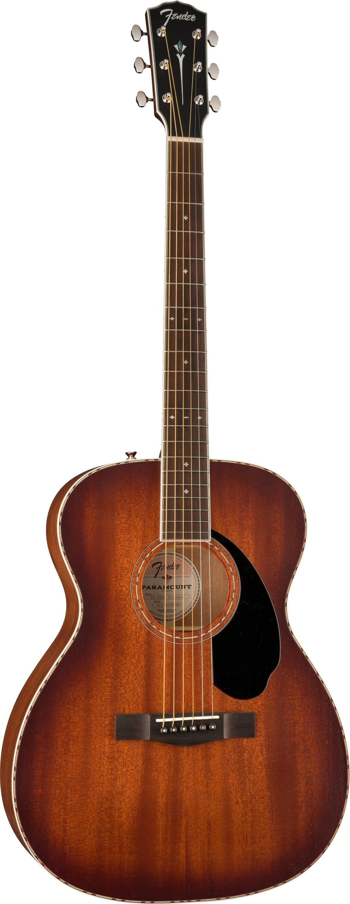 Fender Paramount PO220E Orchestra Acoustic-Electric Guitar (with Case), Action Position Back