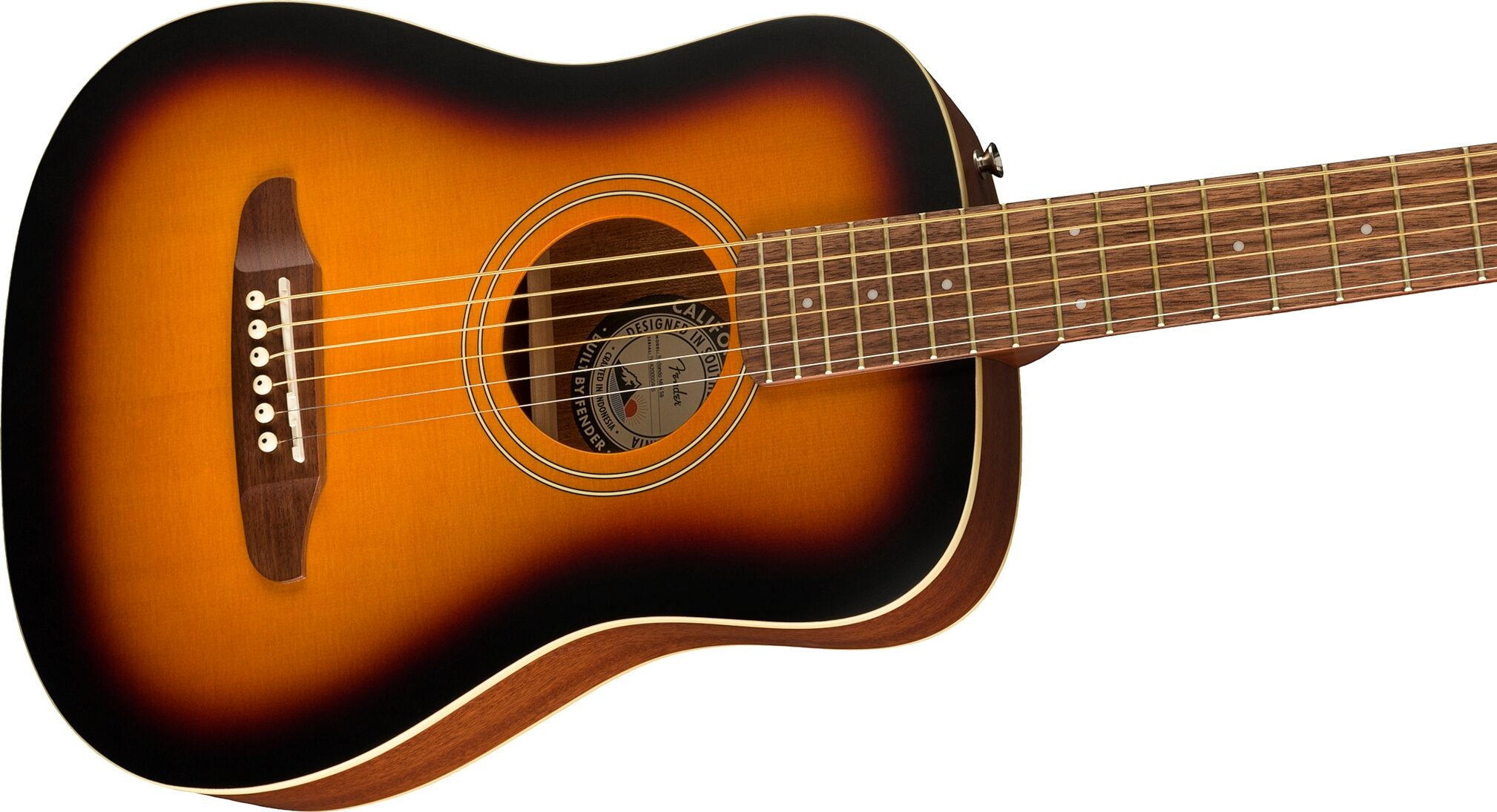 Fender Redondo Mini Acoustic Guitar (with Gig Bag), Action Position Back