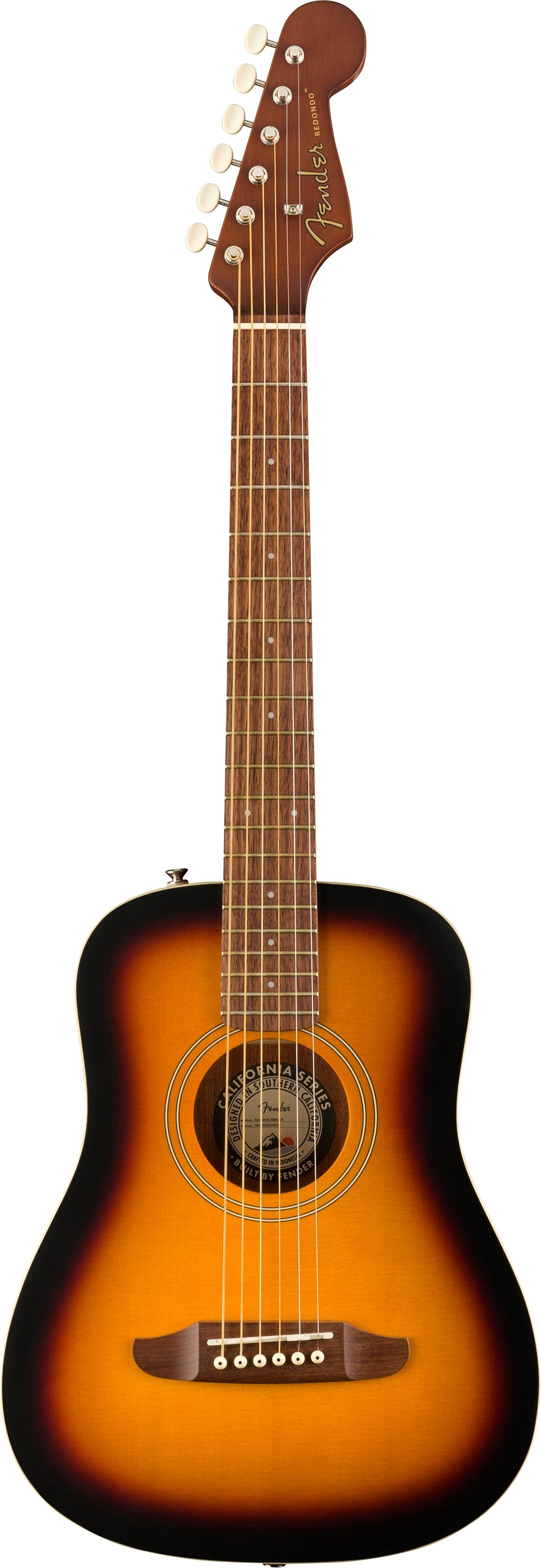 Fender Redondo Mini Acoustic Guitar (with Gig Bag), Action Position Back