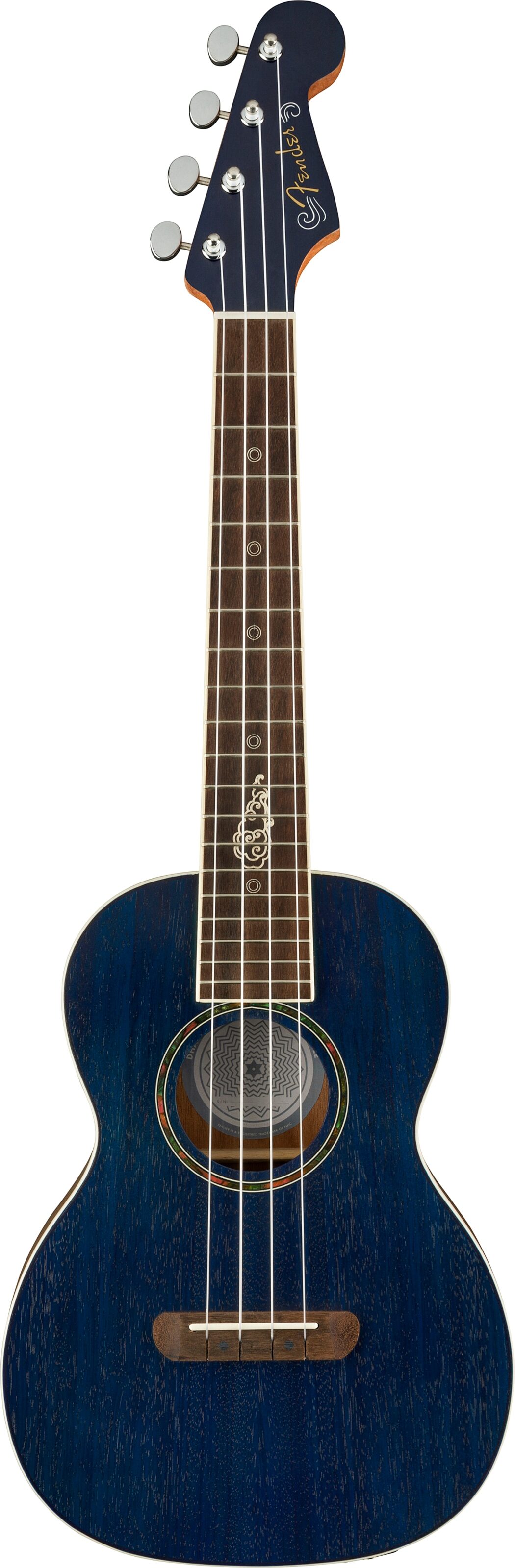 Fender Dhani Harrison Acoustic-Electric Ukulele (with Gig Bag), Action Position Back