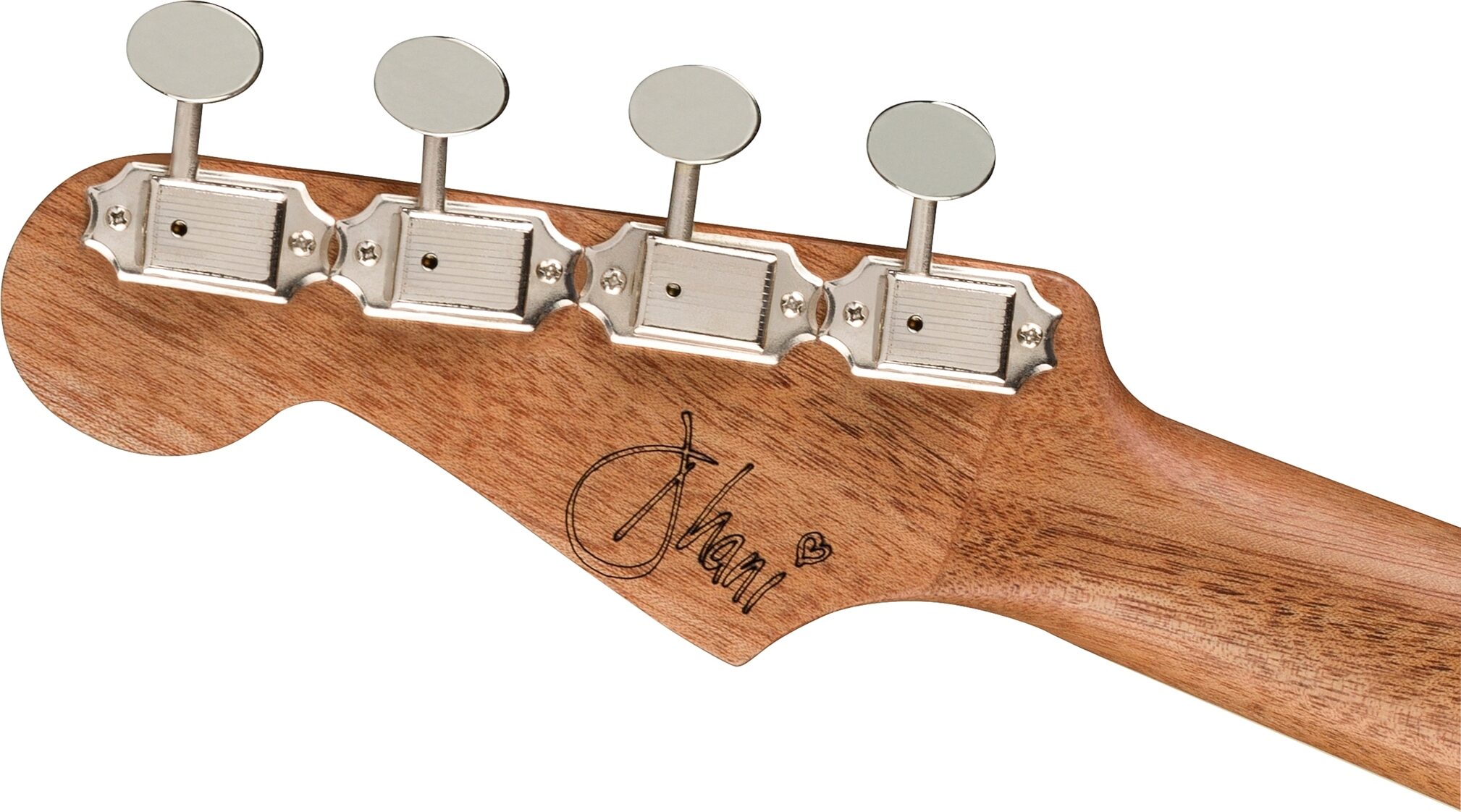 Fender Dhani Harrison Acoustic-Electric Ukulele (with Gig Bag), Action Position Back