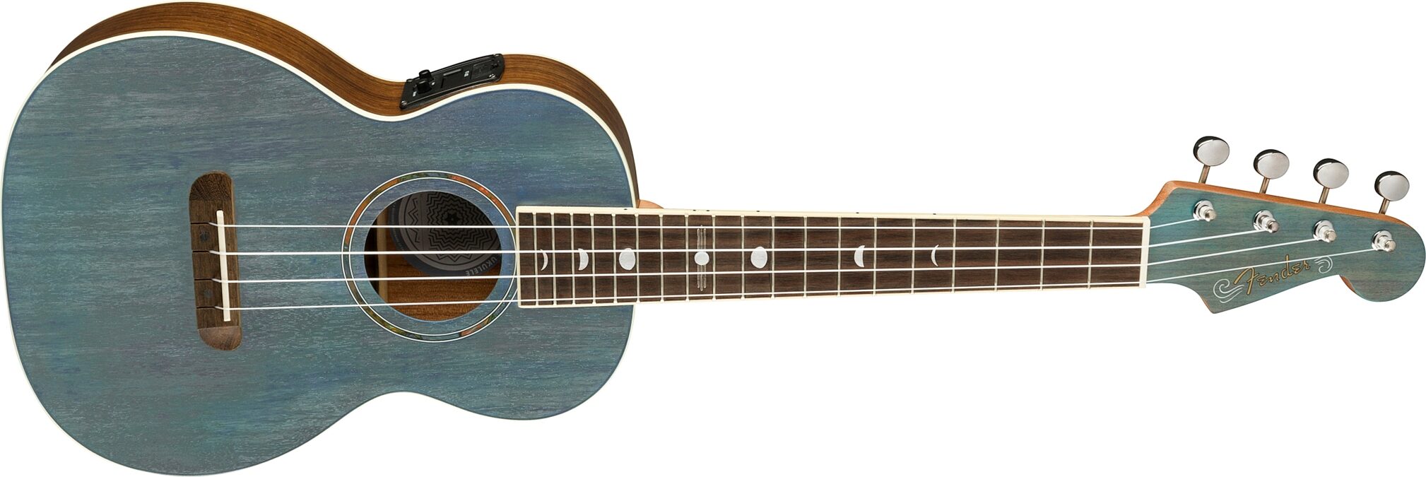 Fender Dhani Harrison Acoustic-Electric Ukulele (with Gig Bag), Action Position Back