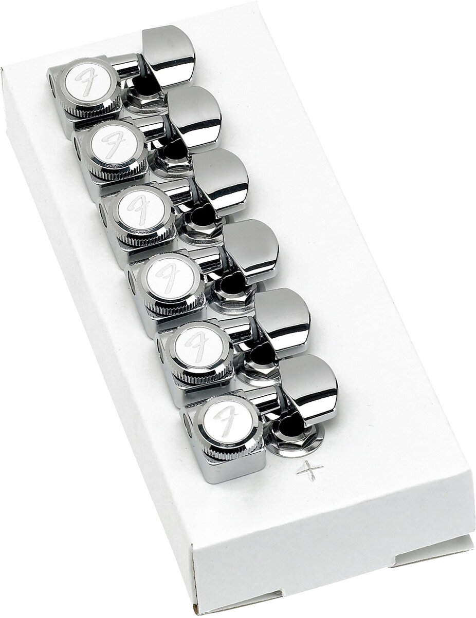 Fender Locking Tuning Machines, Chrome, 6-Pack, Action Position Back