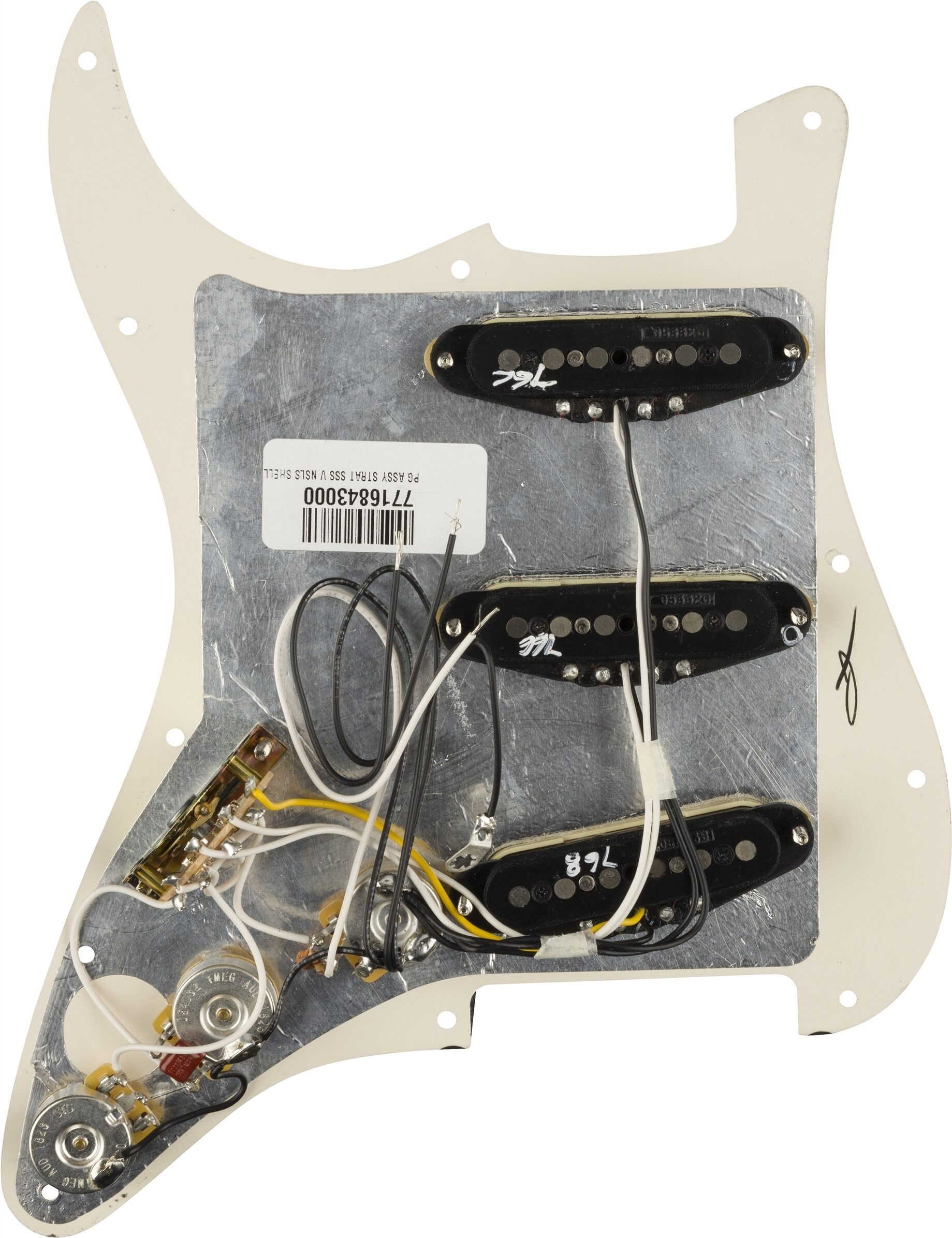 Fender Stratocaster Vintage Noiseless Pre-wired Pickguard, Tortoise Shell, Action Position Back