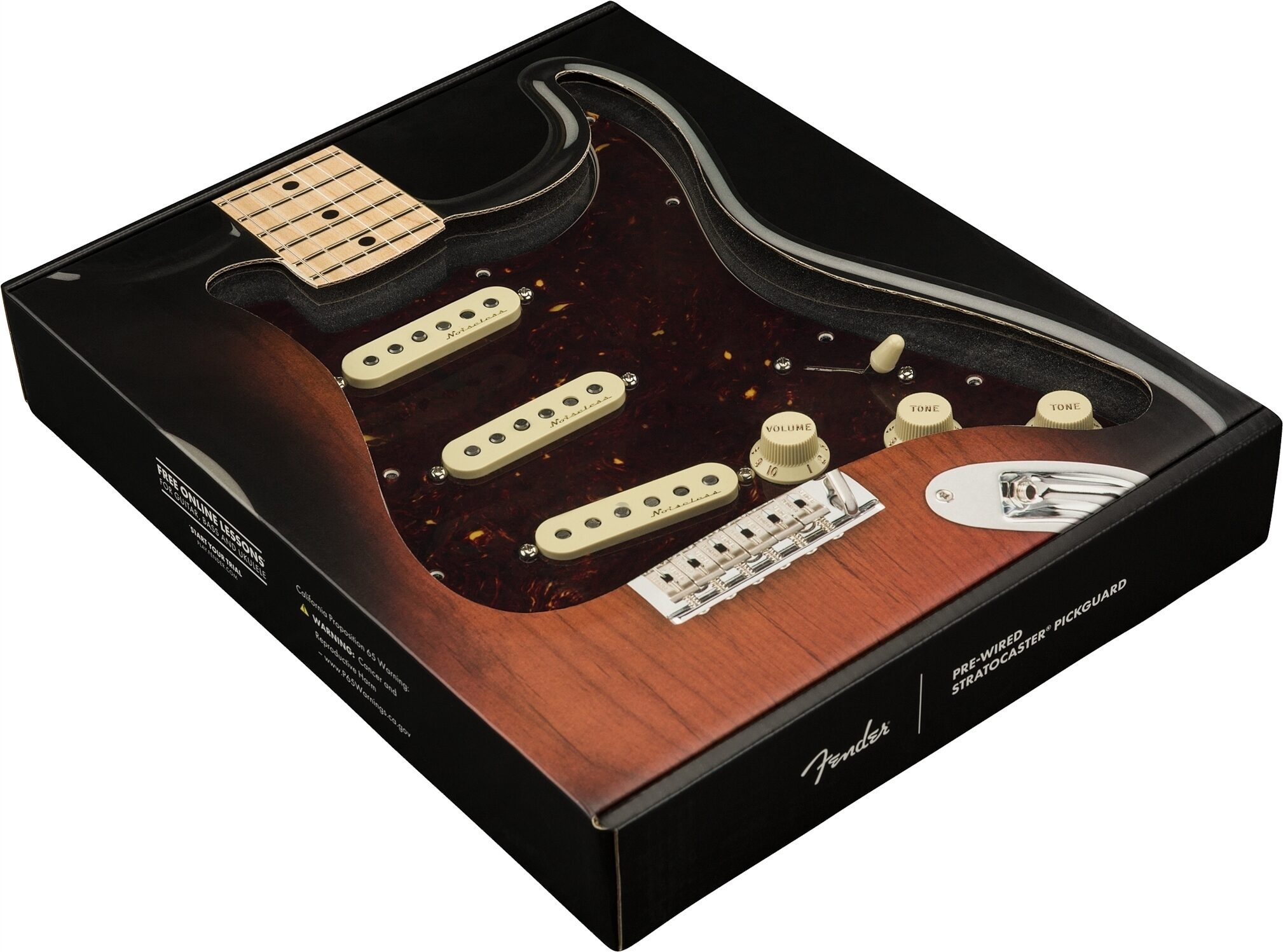 Fender Stratocaster Vintage Noiseless Pre-wired Pickguard, Tortoise Shell, Action Position Back