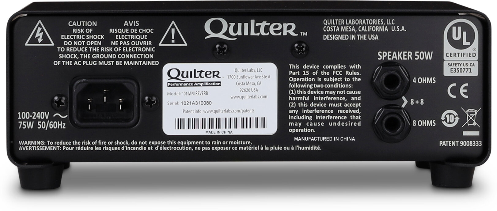 Quilter 101 Reverb Guitar Amplifier Head with Reverb, New, Action Position Back