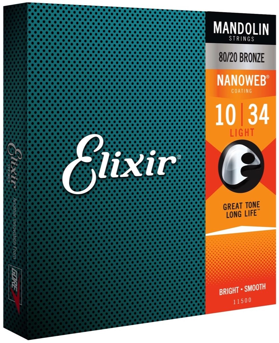 Elixir Nanoweb 80/20 Bronze Mandolin Strings, Side