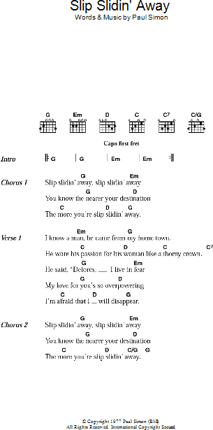 How To Play Slip Sliding Away On Guitar