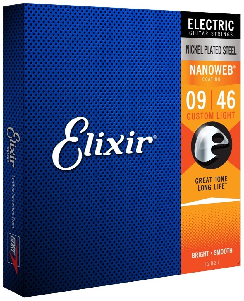 Elixir Nanoweb Electric Guitar Strings, 9-46, 12027, Custom Light, view